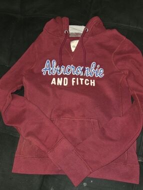 Vintage y2k Abercrombie & Fitch Maroon Applique Hoodie Size Large - Like New